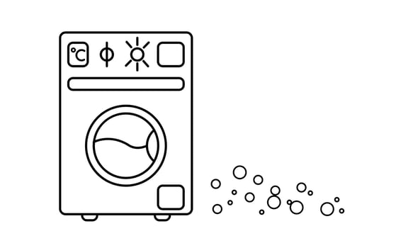 Washing machine line art concept. Vector illustration