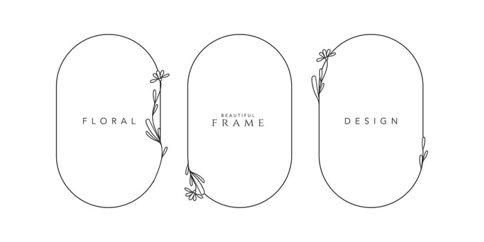 frame logo wedding frame oval invitation card template hand-drawn vector illustration