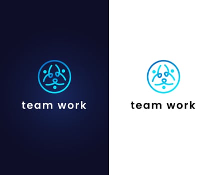 team work logo design template vector