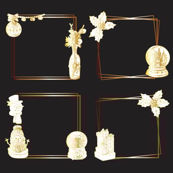 Beautiful Christmas Frames Various Designs Vector IllustrationsVector illustration.