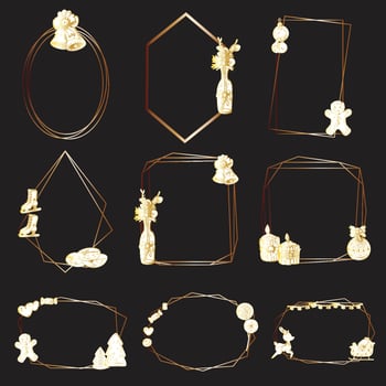 Beautiful Christmas Frames Various Designs Vector IllustrationsVector illustration.
