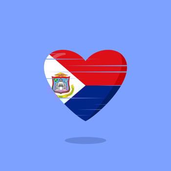 Sint maarten flag shaped love illustration vector