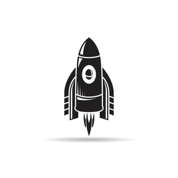 rocket icon on white background vector
