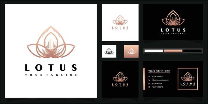 Abstract flower logo and business card reference vector