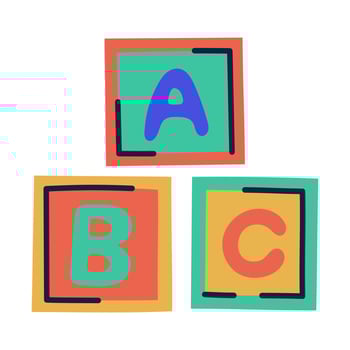 Abc Block. Hand Drawn Doodle Kid Stuff Icon. vector