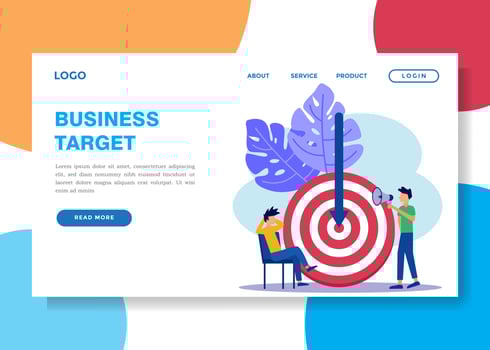 Illustration vector graphic cartoon character of business target