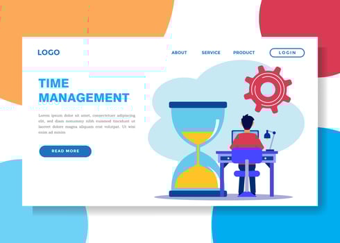Illustration vector graphic cartoon character of  time management