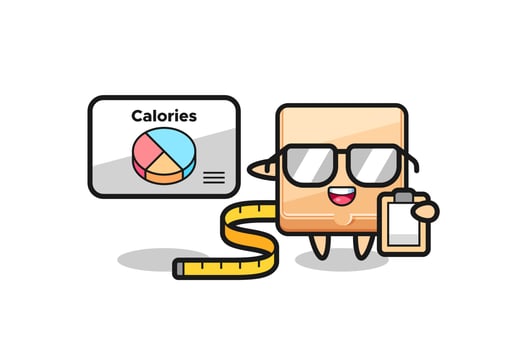 Illustration of pizza box mascot as a dietitian vector