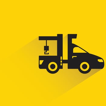 tow truck on yellow background illustration vector