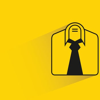 business shirt and jacket on yellow background illustration vector