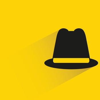 top hat on yellow background illustration vector