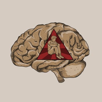 Illustration vector graphic of depression people,mental issue,brain art,suitable for background,print,etc.
