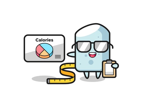 Illustration of chalk mascot as a dietitian vector