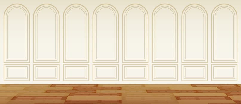 Vintage wall with brown wood floor. Fashion background. vector