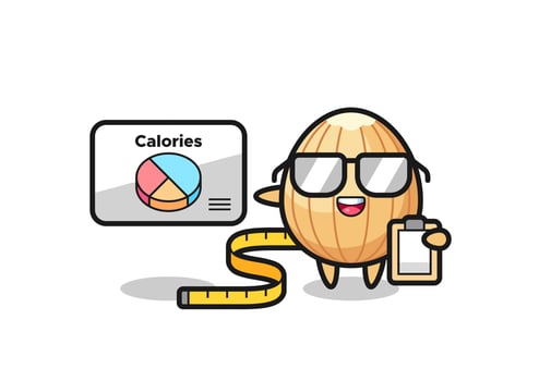 Illustration of almond mascot as a dietitian vector