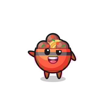 meatball bowl character as the afro boy vector