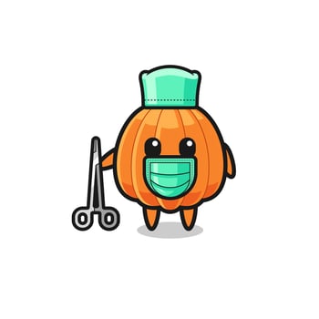 surgeon pumpkin mascot character vector