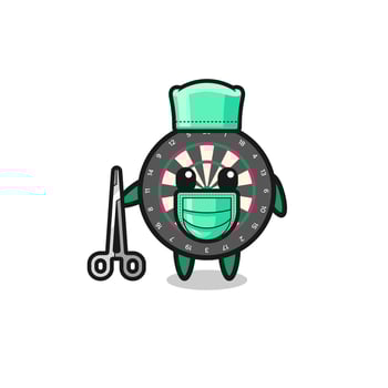 surgeon dart board mascot character vector