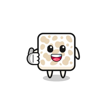tempeh mascot doing thumbs up gesture vector