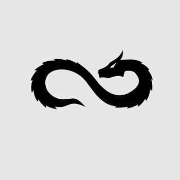 Template logo silhouette snake dragon vector