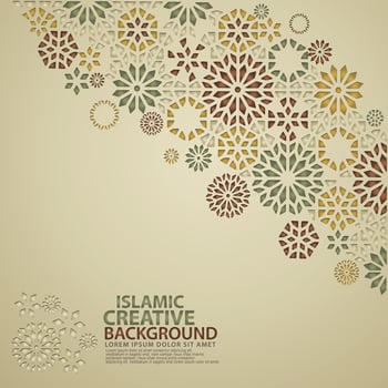 Islamic design greeting card background template vector
