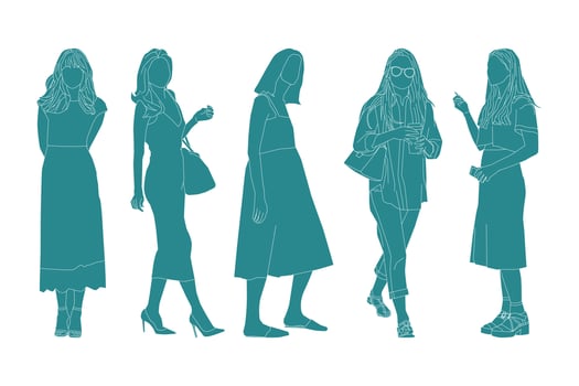 Vector illustration of elegant women bundle