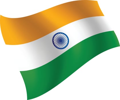 India flag waving isolated vector illustration
