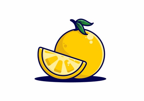 Fresh yellow orange fruit vector