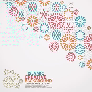 Islamic design greeting card background template vector