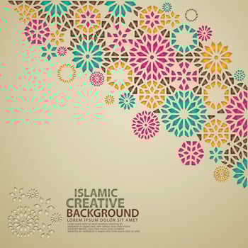 Islamic design greeting card background template vector