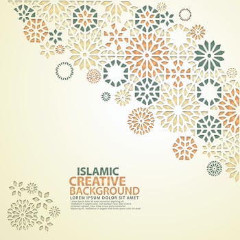 Islamic design greeting card background template vector
