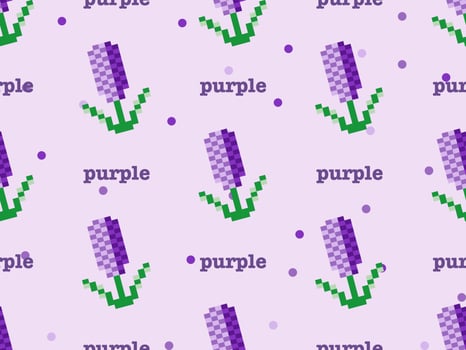 flower cartoon seamless parttern on purple background vector