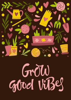 Banner with inscription Grow Good Vibes vector
