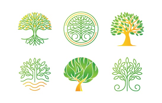 Tree Logo Collection Set Template vector