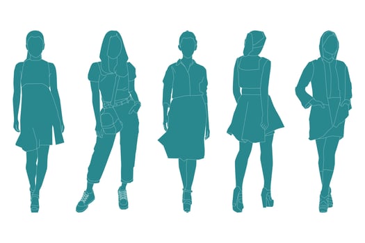 Vector illustration of elegant women bundle