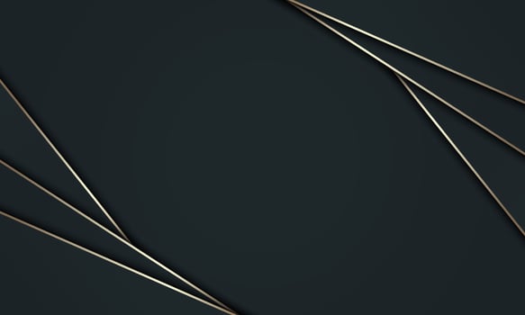 Abstract blue triangles with golden lines background. vector