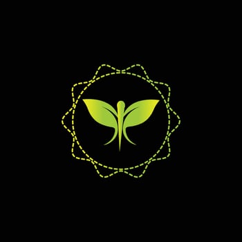 Creative logo leaves body design symbol vector