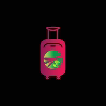 Creative colorful travel bag logo design vector