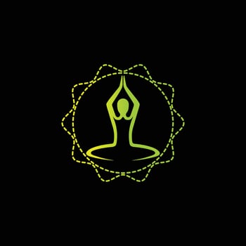Creative people body zen yoga logo vector