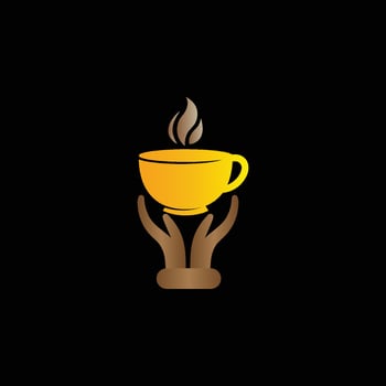Creative abstract colorful tea cup leaf logo design vector