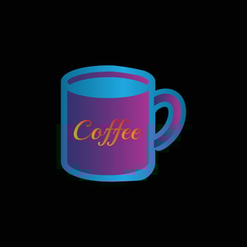 Creative colorful coffee mug logo design vector