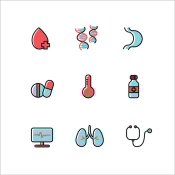 Set of Medicines Emergency Icons vector