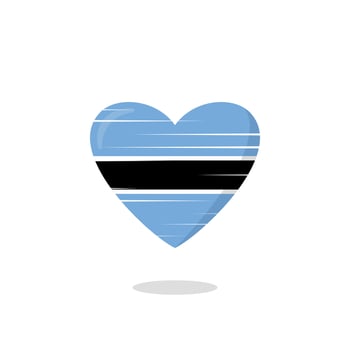 Botswana flag shaped love illustration vector