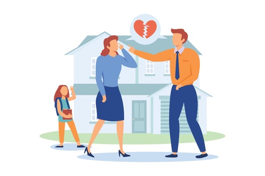 Child custody illustration vector