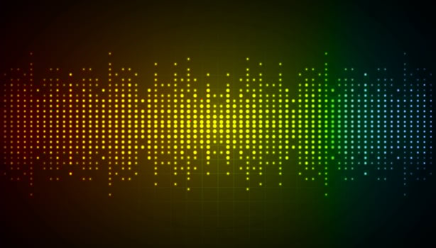 Sound waves oscillating dark light vector