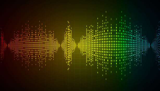 Sound waves oscillating dark light vector