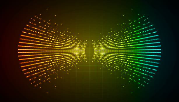 Sound waves oscillating dark light vector