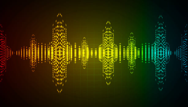 Sound waves oscillating dark light vector