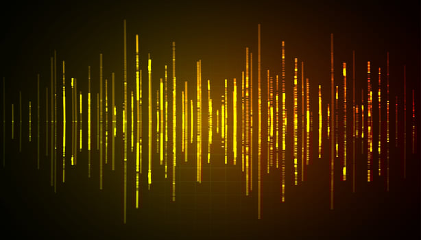 Sound waves oscillating dark light vector