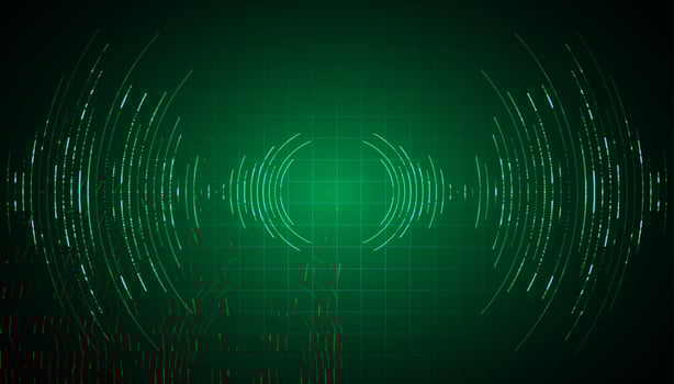 Sound waves oscillating dark light vector